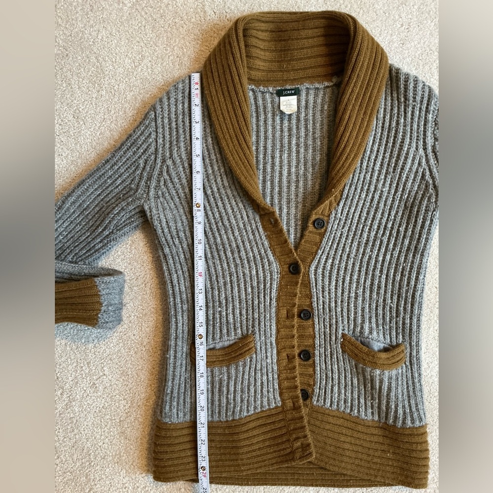 J. Crew Cardigan Gray and Brown Sweater S - Picture 4 of 6